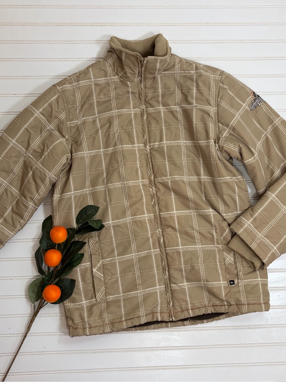 Quiksilver Y2K Plaid Zip Up Snowboard Jacket